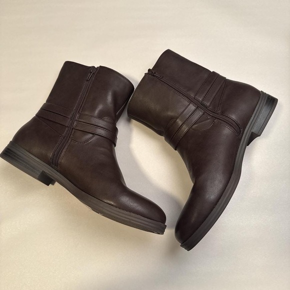 Style & Co. Brown Leather Buckle Moto Ankle Boots size 10 - Picture 7 of 7